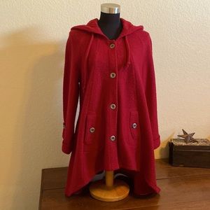 Beautiful Red Jacket Coat “Fenn Wright Manson” size Large Wool